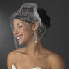 Ivory Pearl Covered Bridal Wedding Hair Comb with Attached Russian Tulle Blusher Bridal Wedding Veil in Gold 8933