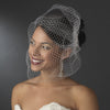 Diamond White Pearl Covered Bridal Wedding Hair Comb with Attached Russian Tulle Blusher Bridal Wedding Veil in Silver 8933