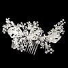 Silver Clear Rhinestone & Swarovski Crystal Bead Floral Vine Bridal Wedding Hair Comb