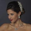 Silver Clear and Freshwater Pearl Bridal Wedding Hair Comb 913