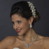 Silver Clear and Freshwater Pearl Bridal Wedding Hair Comb 913