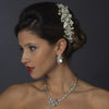 Silver Clear and Freshwater Pearl Bridal Wedding Hair Comb 913