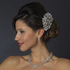 Cage Bridal Wedding Veil on Antique Silver Rhodium Multi Cut Crystal Side Bridal Wedding Hair Comb 933