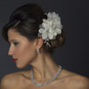 Ivory Rhinestone Flower Bridal Wedding Hair Comb 943