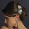Silver Floral Leaf Rhinestone Bridal Wedding Hair Comb