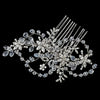 Silver Clear Floral Vine Bridal Wedding Hair Crystal Bridal Wedding Hair Comb with Swarovski Crystal Beads