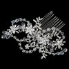 Silver Clear Floral Vine Bridal Wedding Hair Crystal Bridal Wedding Hair Comb with Swarovski Crystal Beads