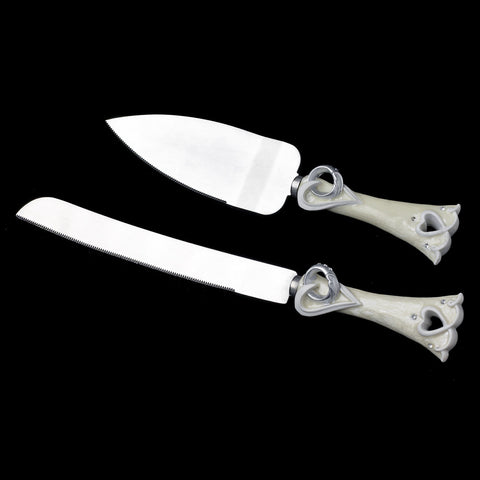 Bridal Wedding Ring and Heart Cake Server 1820