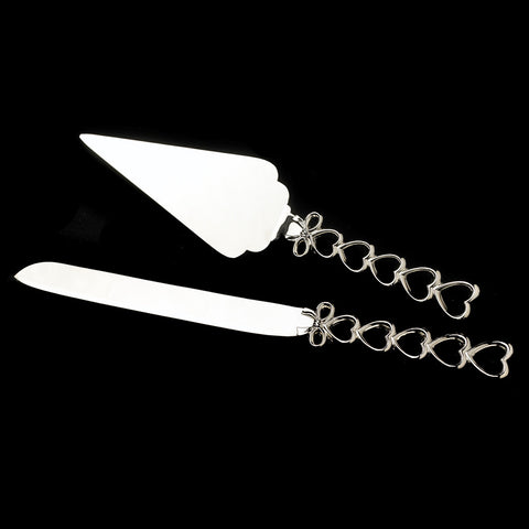 Heart Handle Wedding Bridal Weddng Cake Server Set CS 25588