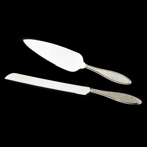 Rhinestone Handle Wedding Bridal Weddng Cake Server Set CS 83616