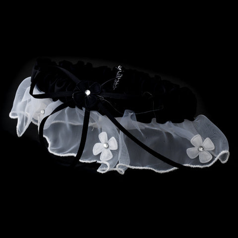 Dainty Black Trimmed Bridal Wedding Garter 305