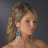 Silver Teal Blue Earring Set 1059