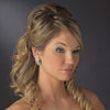 Antique Silver Clear CZ Bridal Wedding Hair Clip On Earring 3983