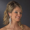 Beautiful Silver Diamond White Chandelier Bridal Wedding Earrings E 8446