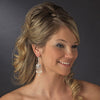 Beautiful Silver Diamond White Chandelier Bridal Wedding Earrings E 8446