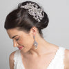 Rhodium Ivory Pearl & Clear Rhinestone Couture Vine Bridal Wedding Hair Comb 2993