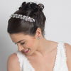 Rhodium Leaf Bridal Wedding Headband with Opal Accents 2256
