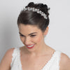 Rhodium Leaf Bridal Wedding Headband with Opal Accents 2256