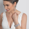Rhodium Clear Oval & Round CZ Bridal Wedding Bracelet 13049