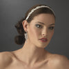 * Modern Vintage Crystal Bridal Wedding Ribbon White or Ivory Headband HP 6471