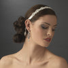 * Modern Vintage Crystal Bridal Wedding Ribbon White or Ivory Headband HP 6471