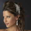 Antique Silver Clear Multi Cut Rhinestone Spiral Side Accented Bridal Wedding Headpiece 1782