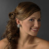 Dazzling Antique Silver Starburst Bridal Wedding Hair Clip-On Bridal Wedding Earrings w/ Clear Crystals 1332