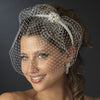 Silver Ivory Pearl & Clear Rhinestone Bridal Wedding Veil Bridal Wedding Headband Headpiece 8324