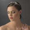 Rhodium Vintage Rhinestone Touched Bridal Wedding Headband - HP 8406 Silver