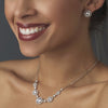 Bridal Wedding Necklace Earring Set N 2556 E 2288 Silver Clear