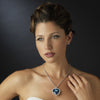 Silver Blue Crystal Heart of the Ocean ""Titanic"" Inspired Heart Bridal Wedding Necklace 71245