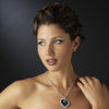 Silver Blue Crystal Heart of the Ocean ""Titanic"" Inspired Heart Bridal Wedding Necklace 71245
