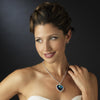 Silver Blue Crystal Heart of the Ocean ""Titanic"" Inspired Heart Bridal Wedding Necklace 71245