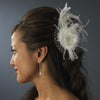 Feather Fascinator with Russian Bridal Wedding Veiling Accent Bridal Wedding Hair Comb 8211