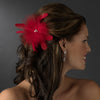 Bridal Wedding Feather Fascinator Bridal Wedding Hair Clip Bridal Wedding Brooch 442 ( Red, Black, Ivory, White or Cafe)