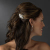 Stunning Clear Rhinestone & Crystal Flower Gold Bridal Wedding Hair Pin 1583