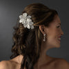 Sparkling Silver Clear Rhinestone & Swarovski Crystal Flower Bridal Wedding Hair Comb 8359