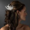 * Gorgeous Rhinestone Dazzle Feather Bridal Wedding Hair Comb 8395