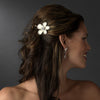 * Silver Ivory Clear Flower Pin 1130