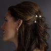 6 Chic Silver Clear Crystal Bead & White Pearl Bridal Wedding Twist Ins 278
