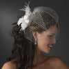* Beautiful Feather Fascinator Bridal Wedding Flower Bridal Wedding Hair Clip or Bridal Wedding Hair Comb 441 White or Ivory