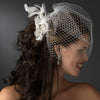 Vintage Flower Bridal Wedding Hair Comb w/ Clear Rhinestones 9796
