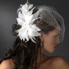 * Large Bridal Wedding Feather Bridal Wedding Hair Comb Headpiece 1538 White or Ivory