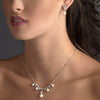 Bridal Wedding Necklace Earring Set N 2615 E 5248 Silver Ivory