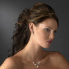 Bridal Wedding Necklace Earring Set N 2615 E 5248 Silver Ivory