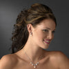 Cubic Zirconia Bridal Wedding Earring with Lustrous Pearl Drop E 5248