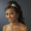Stunning & Sophisticated, Large Cubic Zirconium Teardrop Bridal Wedding Jewelry Set N 5006 & E 5335