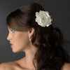 * Jeweled Delphinium Flower Bridal Wedding Headpiece Bridal Wedding Hair Clip 413 White or Ivory