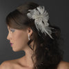 * Beautiful Feather Fascinator Bridal Wedding Flower Bridal Wedding Hair Clip or Bridal Wedding Hair Comb 441 White or Ivory