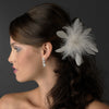 Bridal Wedding Crystal Feather Fascinator Bridal Wedding Hair Clip 442 with Bridal Wedding Brooch Pin ( Ivory White Red Black or Cafe )
